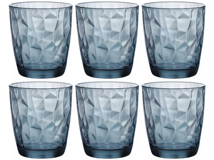 Bormioli Rocco Wassergläser Diamond Blau 300 ml - 6 Stücke