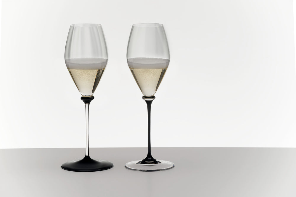 Riedel Champagnerglas Fatto A Mano Performance - Schwarzer Stiel - 375 ml
