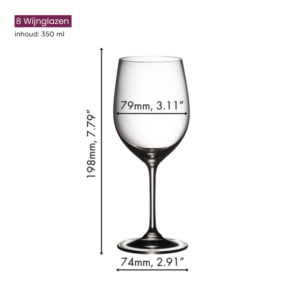 Riedel Weißweingläser Vinum - Viognier / Chardonnay - 350 ml - Zahle 6 und bekomme 8