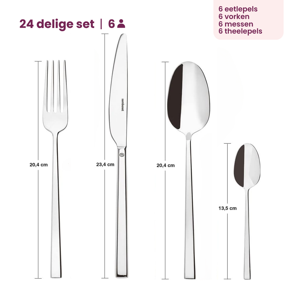 Sambonet Besteckset Rock - Edelstahl - 24-teilig / 6 Personen