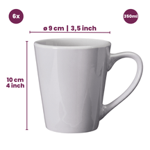 Cookinglife Siaki Becher – Weiß/Blau/Grau, 350 ml – Porzellan – 6er-Set