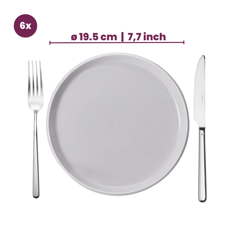 Cookinglife Frühstücksteller / Dessertteller Siaki - Weiß / Blau / Grau ø 19 cm - Porzellan - 6 Stück