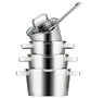 Sola Topfset Diamond 4-teilig – Edelstahl – downdraft-geeignet – Kochtöpfe Ø 16, 18, 20 cm & Stieltopf Ø 16 cm – geeignet für alle Herdarten