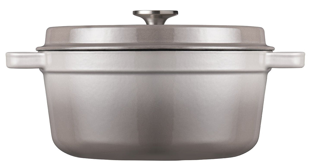 Sola Bräter mit Deckel Gusseisen - Grau - ø 24 cm / 3.2 Liter - Emaillierte Antihaftbeschichtung