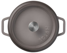 Sola Bräter mit Deckel Gusseisen - Grau - ø 24 cm / 3.2 Liter - Emaillierte Antihaftbeschichtung