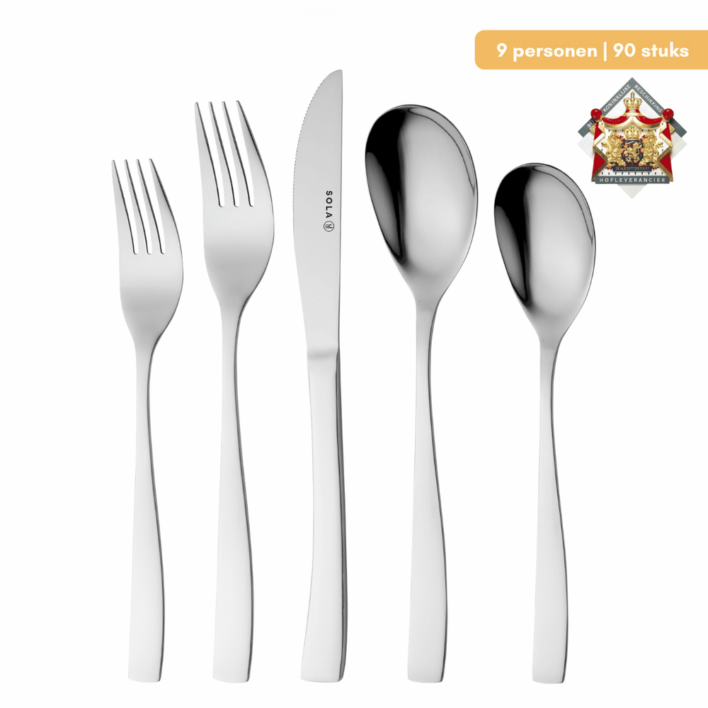 Sola Besteckset Sevilla - 18/0 Edelstahl - 90-teilig / 9 Personen