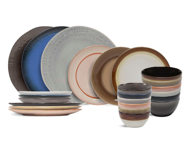 Studio Tavola Geschirrset Earth 24-teilig / 6 Personen - 6 Speiseteller, 6 Frühstücksteller, 6 Schalen und 6 kleine Schalen