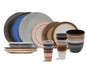 Studio Tavola Geschirrset Earth 30-teilig / 6 Personen - 6 Dinner-Teller, 6 Frühstücksteller, 6 Schalen, 6 Kaffeetassen und 6 Kaffeebecher