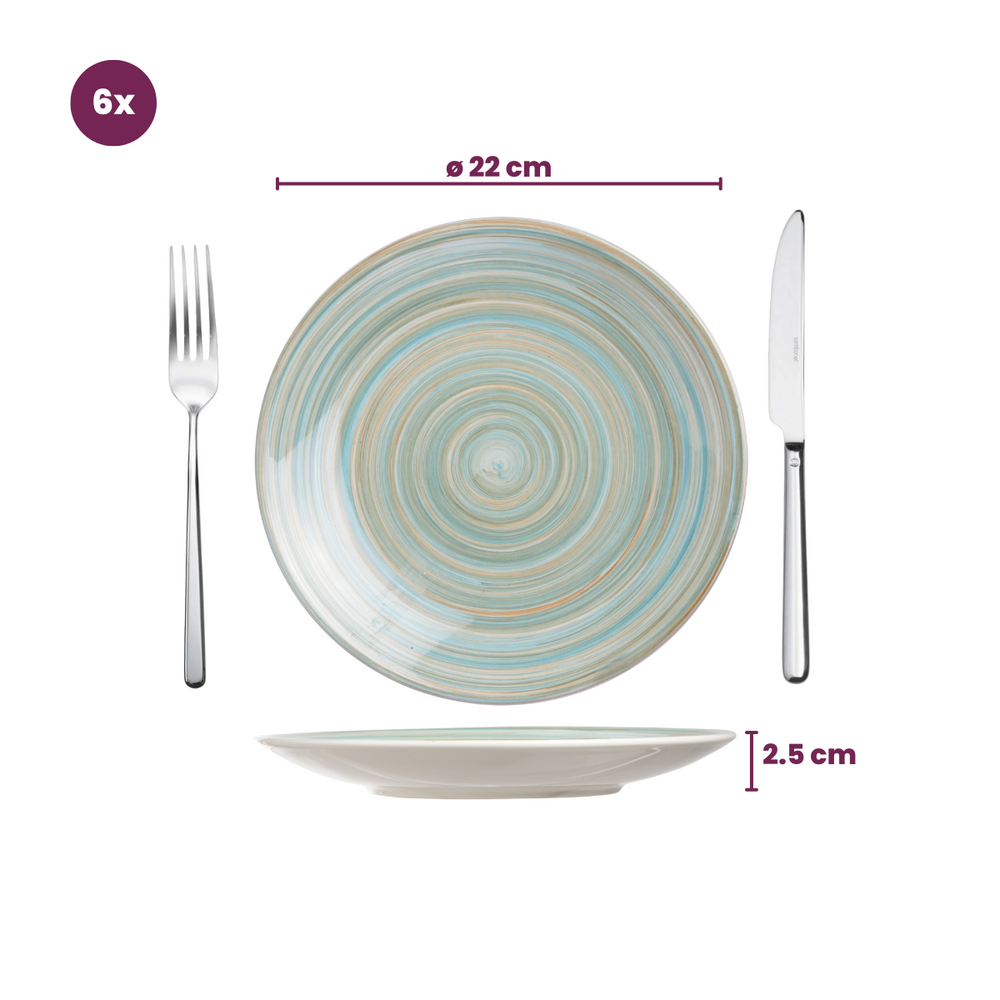 Cosy & Trendy Geschirrset Turbolino - Blau - 24-teilig / 6 Personen