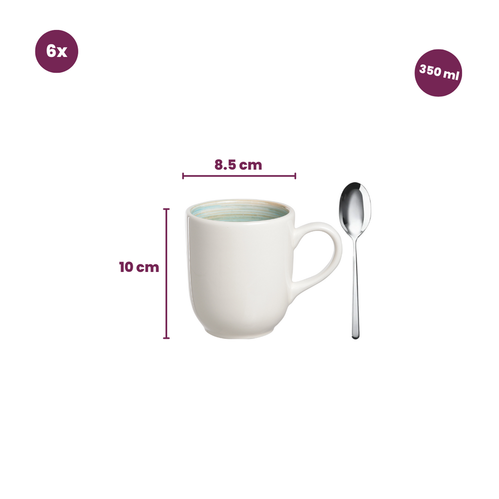 Cosy & Trendy Kaffeetasse Turbolino Blau - 350 ml - 6 Stück