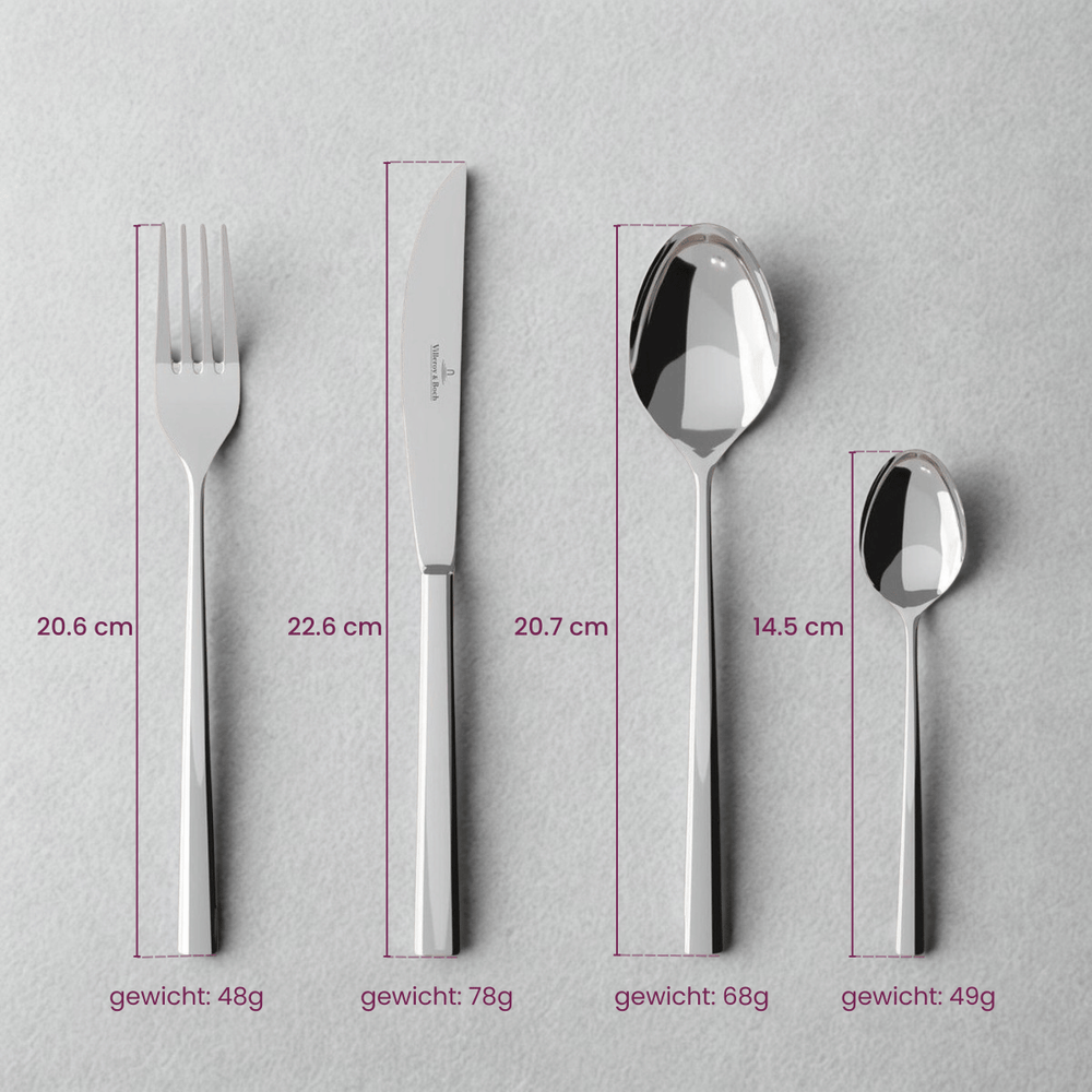 Villeroy & Boch Besteckset Piemont - 18/10 Edelstahl - 48 Teile / 12 Personen