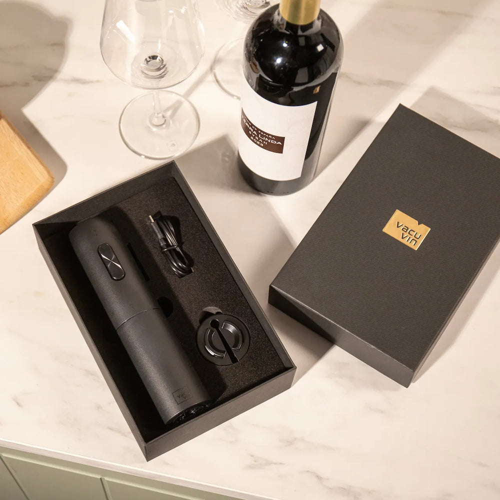 Vacu Vin Elektrischer Weinöffner + Folienschneider - Schwarz
