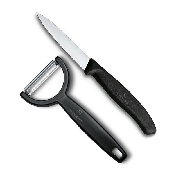 Victorinox Gemüsemesser-Set Swiss Classic Schwarz 2-teilig - Schälmesser & Y-Schäler