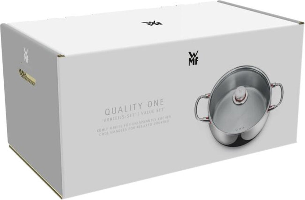 WMF Quality One Topfset – Edelstahl – 5-teilig – Stielkasserolle ø 16, 20, 20 und 24 cm sowie Stielkasserolle ø 16 cm
