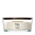 WoodWick Duftkerze Ellipse Tonka & Almond Milk - 9 cm / 19 cm - Duftkerze im Glas - Holzdocht