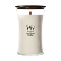 WoodWick Duftkerze Large Tonka & Almond Milk - 18 cm / ø 10 cm - Duftkerze im Glas - Holzdocht