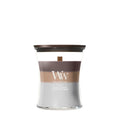 WoodWick Duftkerze Medium Trilogy Radiant Cashmere - 11 cm / ø 10 cm - Duftkerze im Glas - Holzdocht