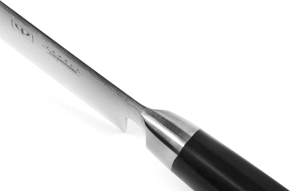 Yaxell Ran Kochmesser mit Antihaft-Noppen, 20 cm – 69-lagiger Damaststahl – Griff aus Canvas-Micarta