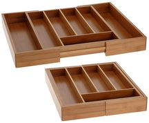  Cookinglife Besteckeinsatz - Bambus - ausziehbar - 28x34x5cm / 45x34x5cm