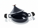 Alva Tagine - Nori - Gusseisen ø 28 cm - 3 Liter - emaillierte Antihaftbeschichtung + Gratis Ledergriffe