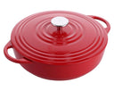 BK Flacher Bräter Bourgogne Chili Red Gusseisen ø 28 cm - emaillierte Antihaftbeschichtung