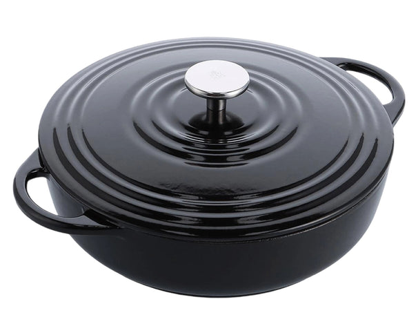 BK Flacher Bräter Bourgogne Jet Black Gusseisen ø 28 cm - emaillierte Antihaftbeschichtung