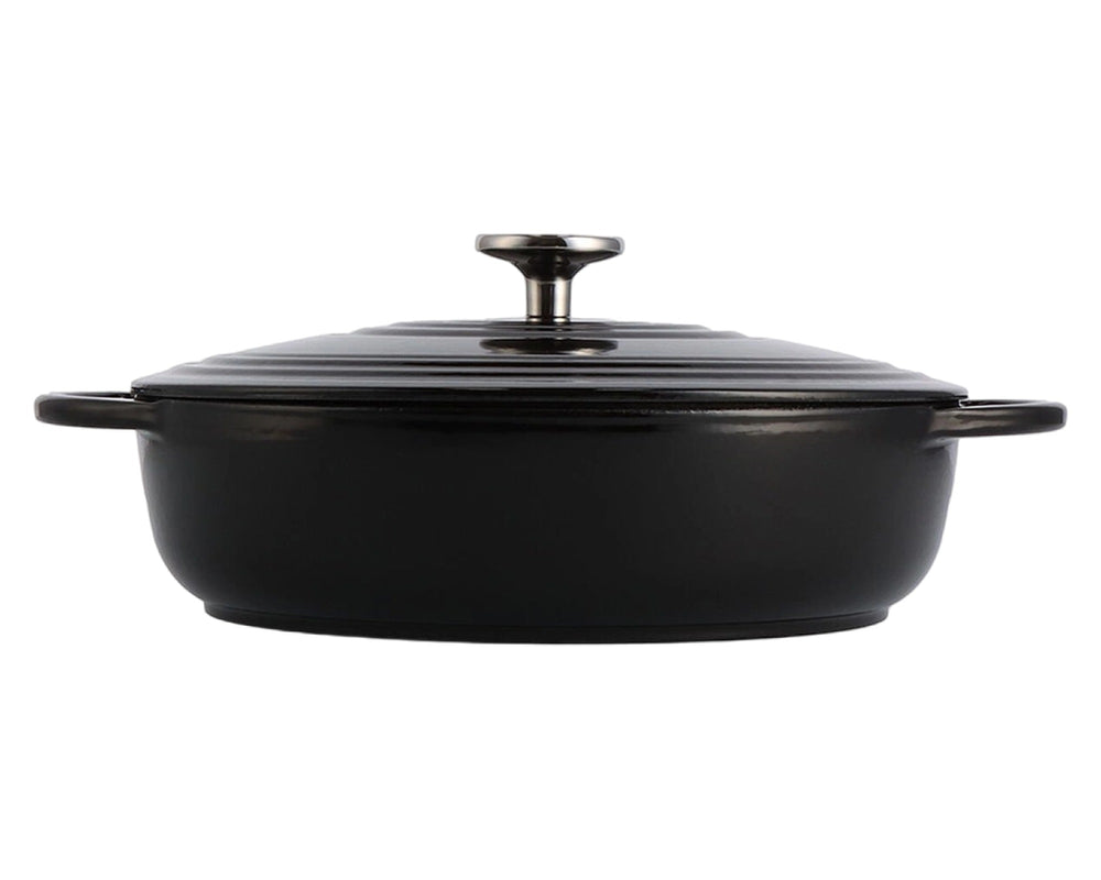 BK Lage Braadpan Bourgogne Jet Black Gietijzer ø 28 cm - zijaanzicht