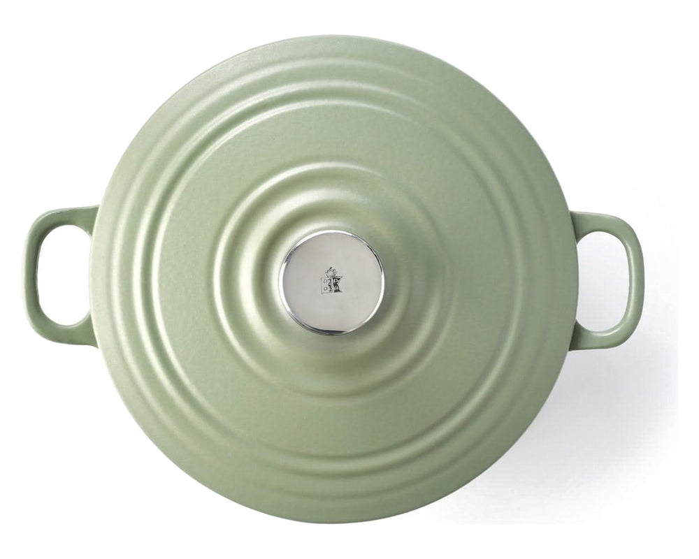 BK Braadpan Bourgogne Olive Green Gietijzer ø 24 cm / 4.2 Liter - bovenaanzicht