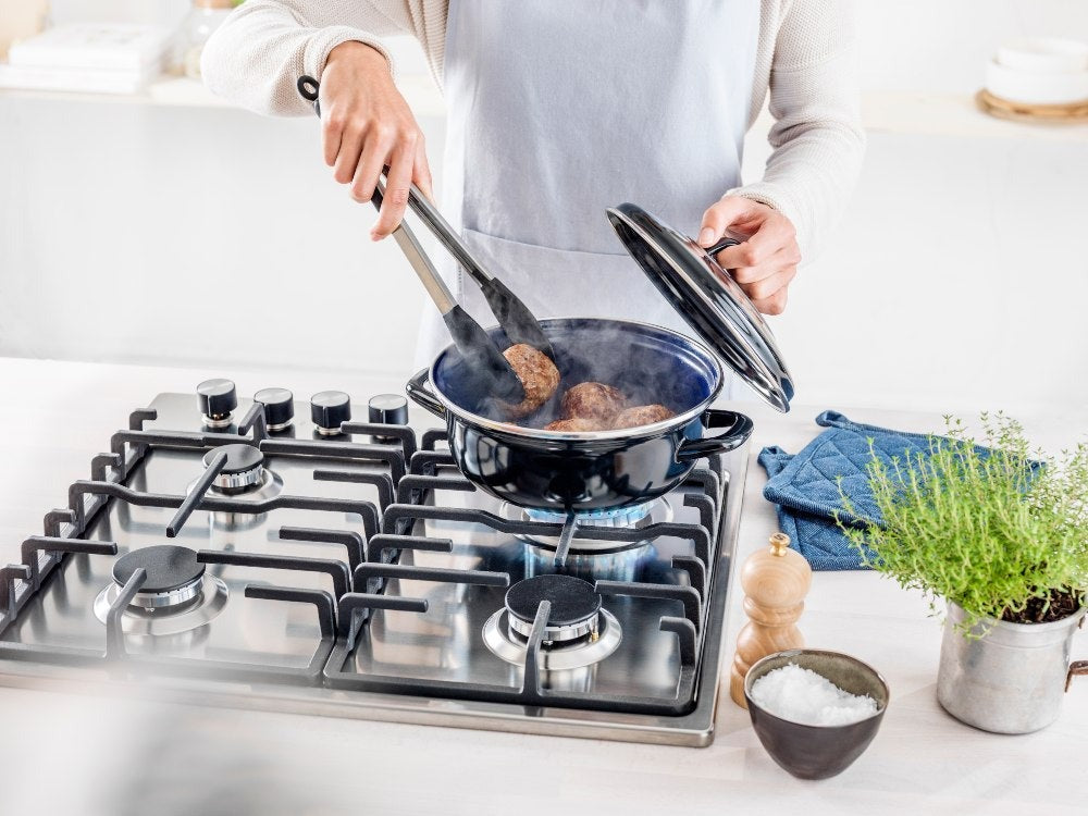 BK Braadpan Fortalit Emaille Zwart ø 30 cm / 5 Liter - sfeerbeeld 6