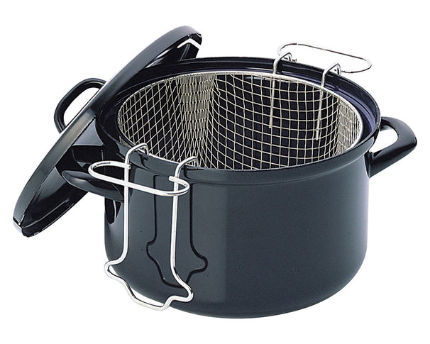 BK Frittiertopf mit Korb Fortalit Emaille Schwarz ø 24 cm / 3 Liter