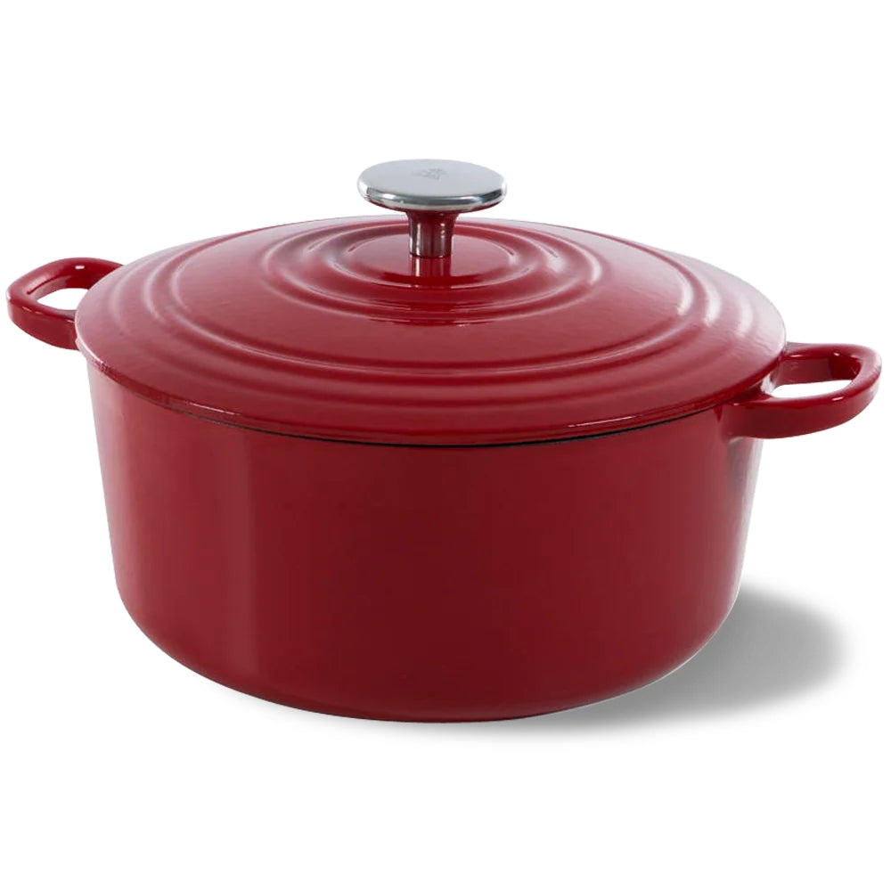 BK Bräter Bourgogne Chili Red Gusseisen ø 24 cm / 4.2 Liter - emaillierte Antihaftbeschichtung
