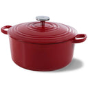BK Bräter Bourgogne Chili Red Gusseisen ø 24 cm / 4,2 Liter - emaillierte Antihaftbeschichtung