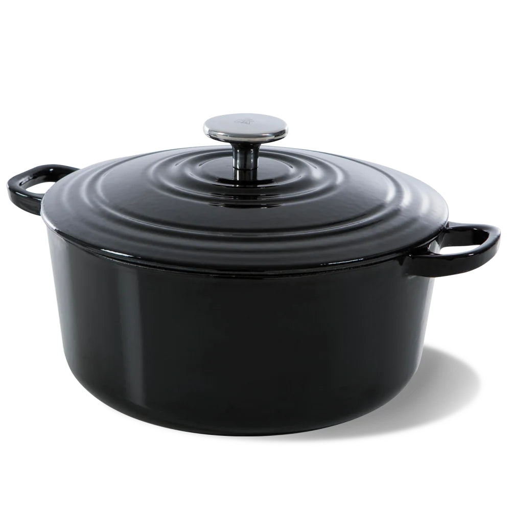 BK Bräter Bourgogne Jet Black Gusseisen ø 24 cm / 4.2 Liter - emaillierte Antihaftbeschichtung