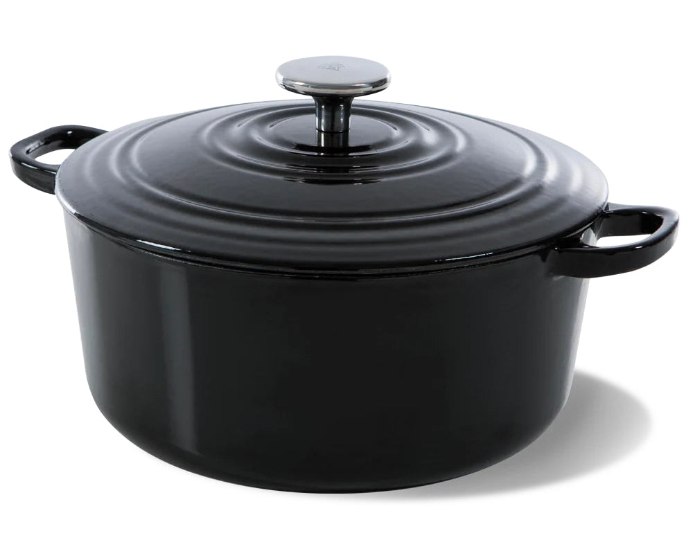 BK Bräter Bourgogne Jet Black Gusseisen ø 26 cm / 5,3 Liter - emaillierte Antihaftbeschichtung