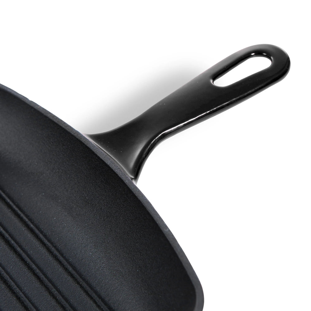 BK Grillpfanne Bourgogne Jet Black Gusseisen 26 x 26 cm - emaillierte Antihaftbeschichtung