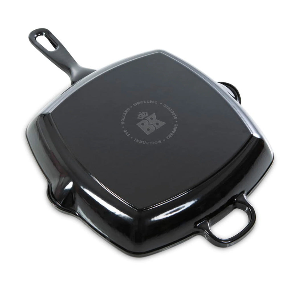 BK Grillpfanne Bourgogne Jet Black Gusseisen 26 x 26 cm - emaillierte Antihaftbeschichtung