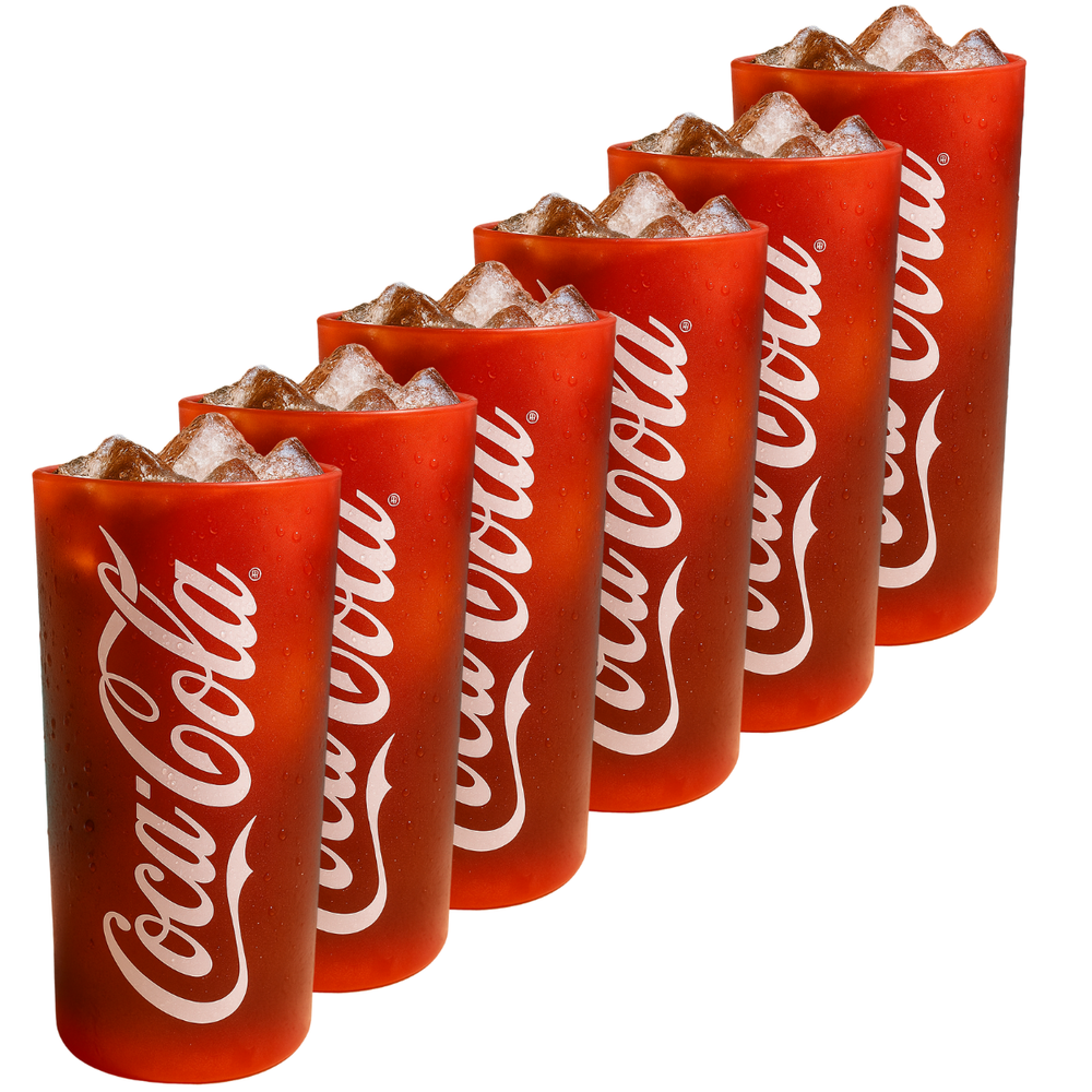 Coca Cola Gläser - Longdrinkgläser - Erfrischungsgetränkgläser - Rot 270 ml - 6 Stück