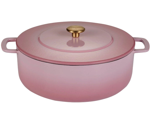 Combekk Bräter mit Deckel Gusseisen Pink ø 28 cm / 5.3 Liter - emaillierte Antihaftbeschichtung