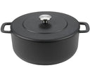 Combekk Bräter mit Deckel Gusseisen Schwarz ø 24 cm / 3,8 Liter - emaillierte Antihaftbeschichtung