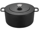 Combekk Bräter mit Deckel Gusseisen Schwarz ø 32 cm / 12 Liter - emaillierte Antihaftbeschichtung