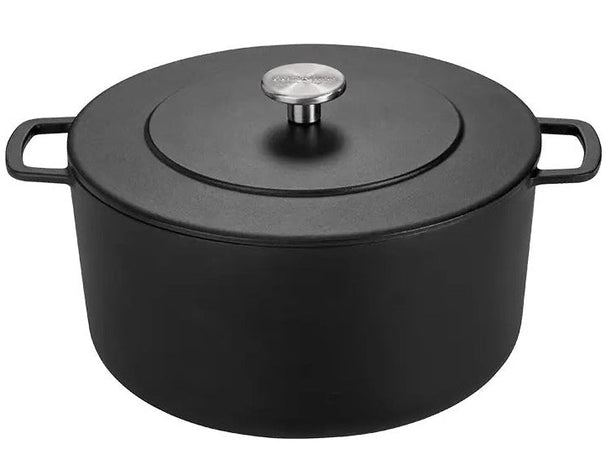 Combekk Bräter mit Deckel Gusseisen Schwarz ø 32 cm / 12 Liter - emaillierte Antihaftbeschichtung