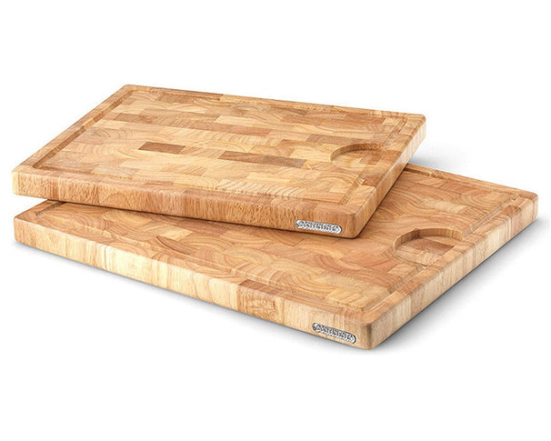 Continenta Holz Schneidebrett mit Saftrille - Stirnholz - 37 x 29 cm