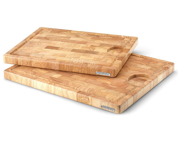 Continenta Holz Schneidebrett mit Saftrille - Stirnholz - 42 x 34 cm