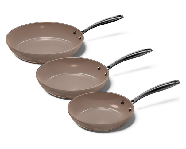 CP Bratpfannenset Taupe of Mind 3-teilig - ø 20, 24 & 28 cm - keramische Antihaftbeschichtung