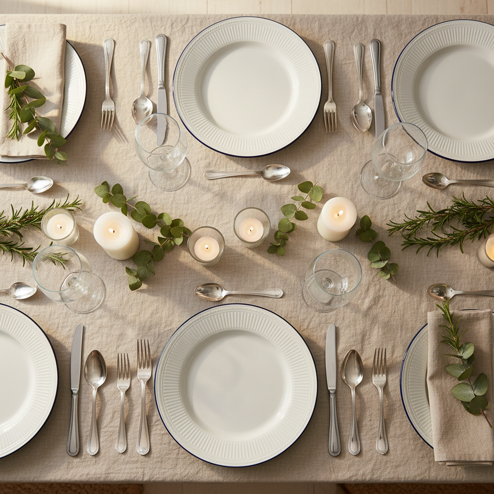 Cookinglife Geschirrset Whitmore 18-teilig / 6 Personen - 6 Speiseteller, 6 Frühstückteller und 6 Schalen
