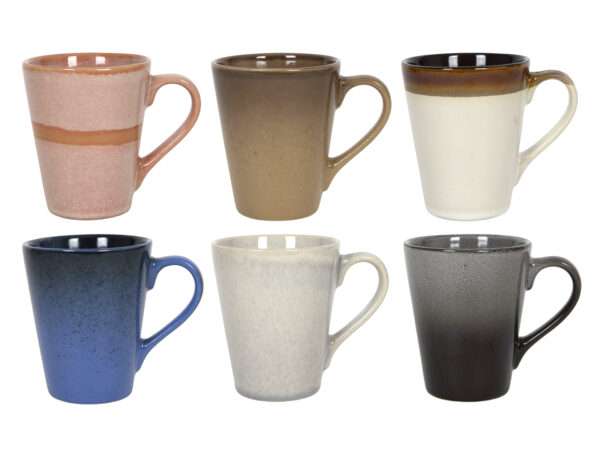 Studio Tavola Kaffeetassen mit Henkel Earth - 310 ml - 6 stuks