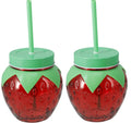 Cookinglife Wassergläser Glas/Kunststoff 10cm - 2er Set Trinkglas - Erdbeere