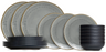 Cookinglife Geschirrset  Nola Warm Grey - 18-teilig / 6 Personen - 6 Speiseteller, 6 Frühstücksteller und 6 Schalen