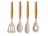 Cookinglife Kochgeschirr Set - Kochgeschirr Set - Holz beige 4-teilig - Pfannenwender, Servierlöffel, Salatlöffel & Spaghettilöffel
