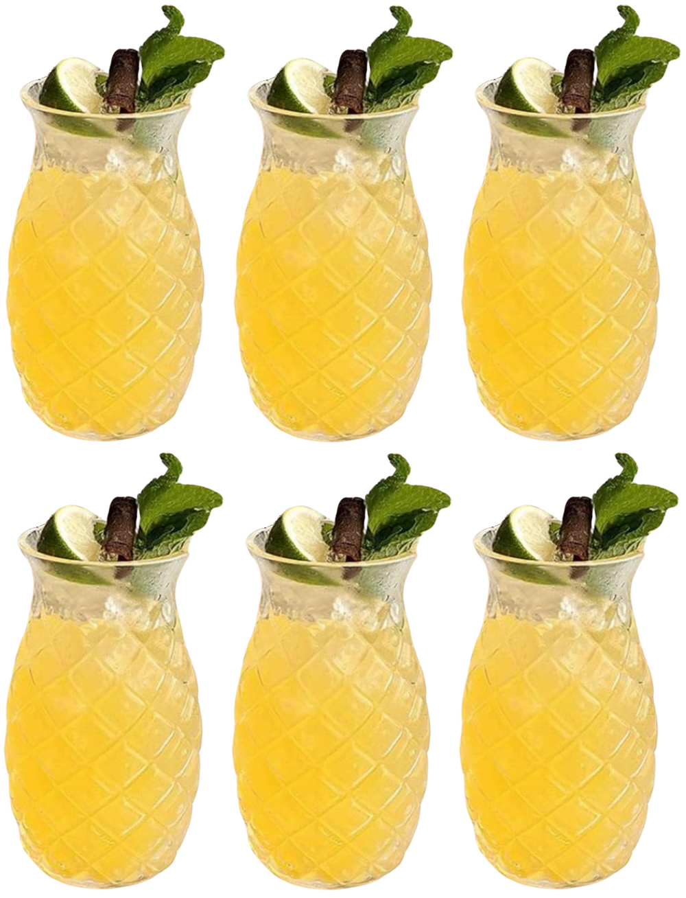 Cookinglife Cocktailgläser / Tiki Ananas Gläser - 400 ml - 6 Stück
